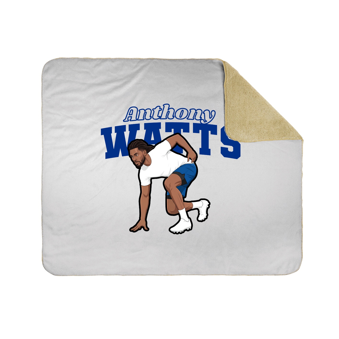 Throw Blanket — Name Arch in White