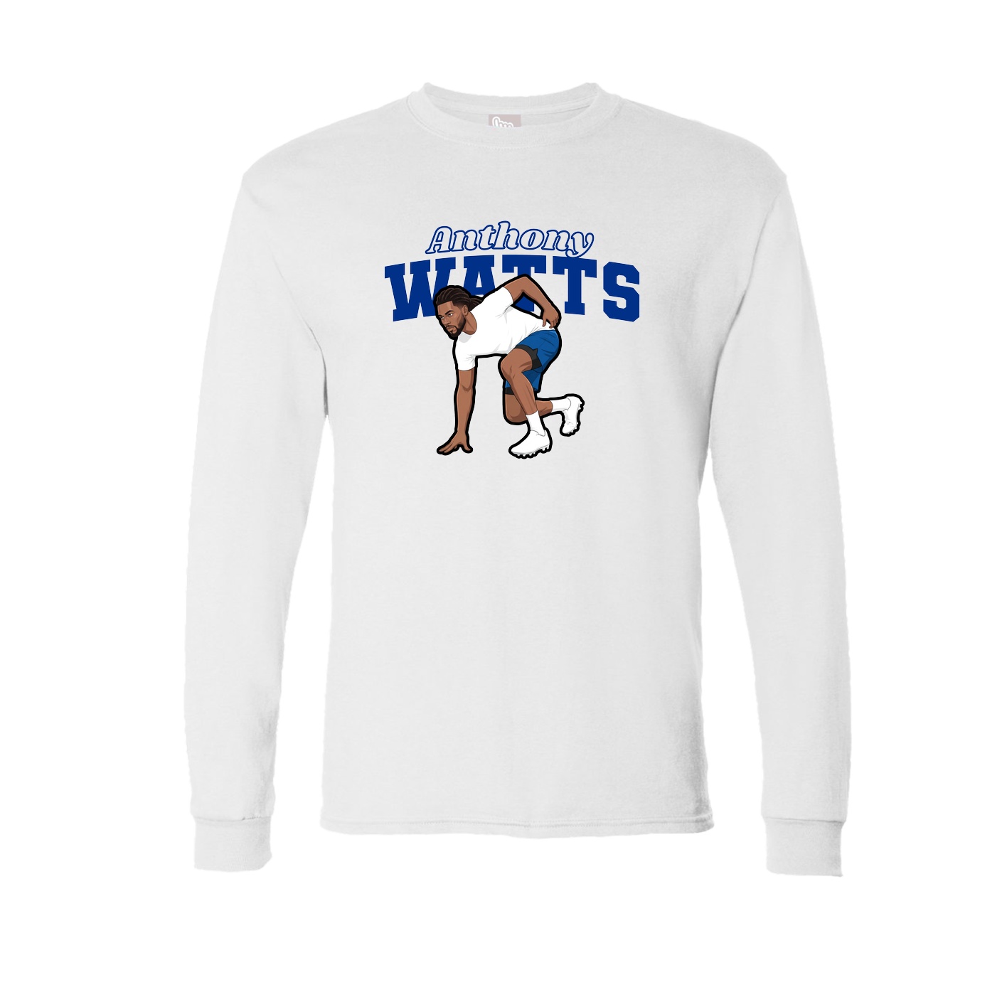 Long Sleeve Tee — Name Arch in White