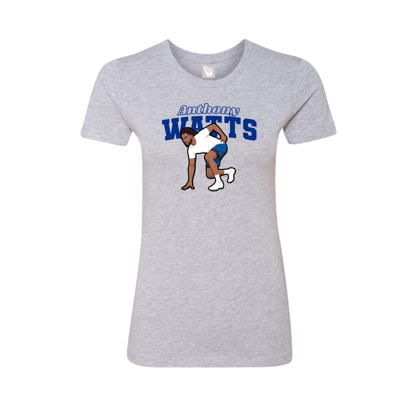 Fitted Women's Tee — Name Arch in Grey