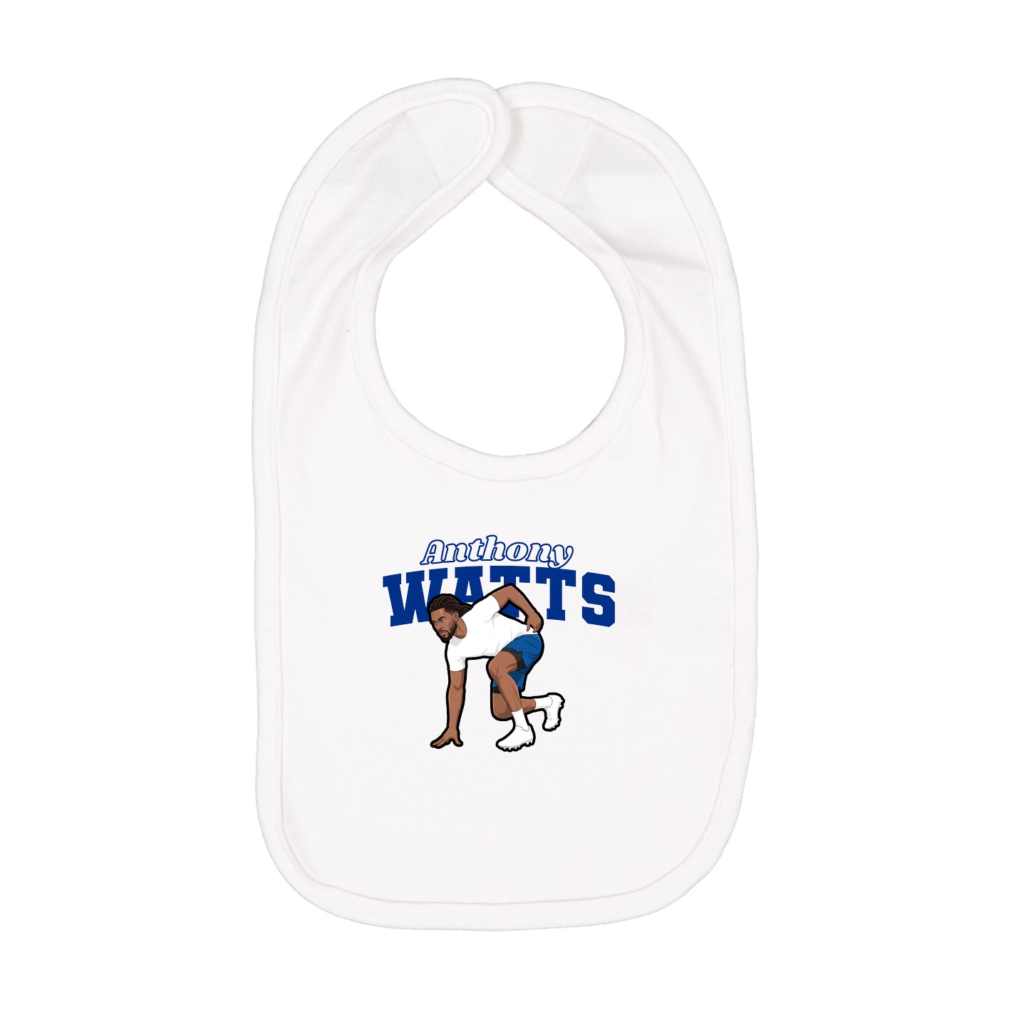 Infant Bib — Name Arch in White