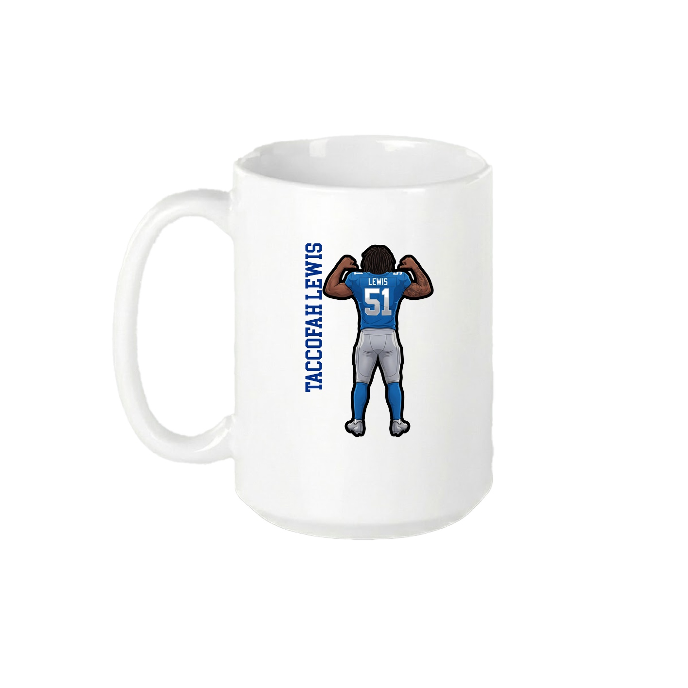15oz Coffee Mug — Name Vertical in White