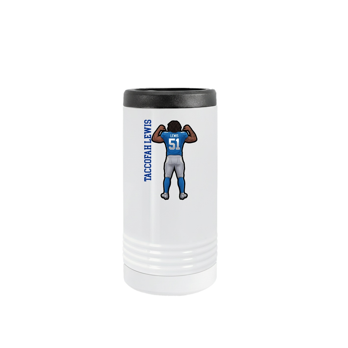 Slim Beverage Holder — Name Vertical in White