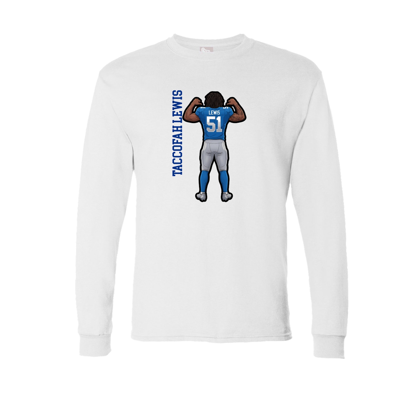 Long Sleeve Tee — Name Vertical in White