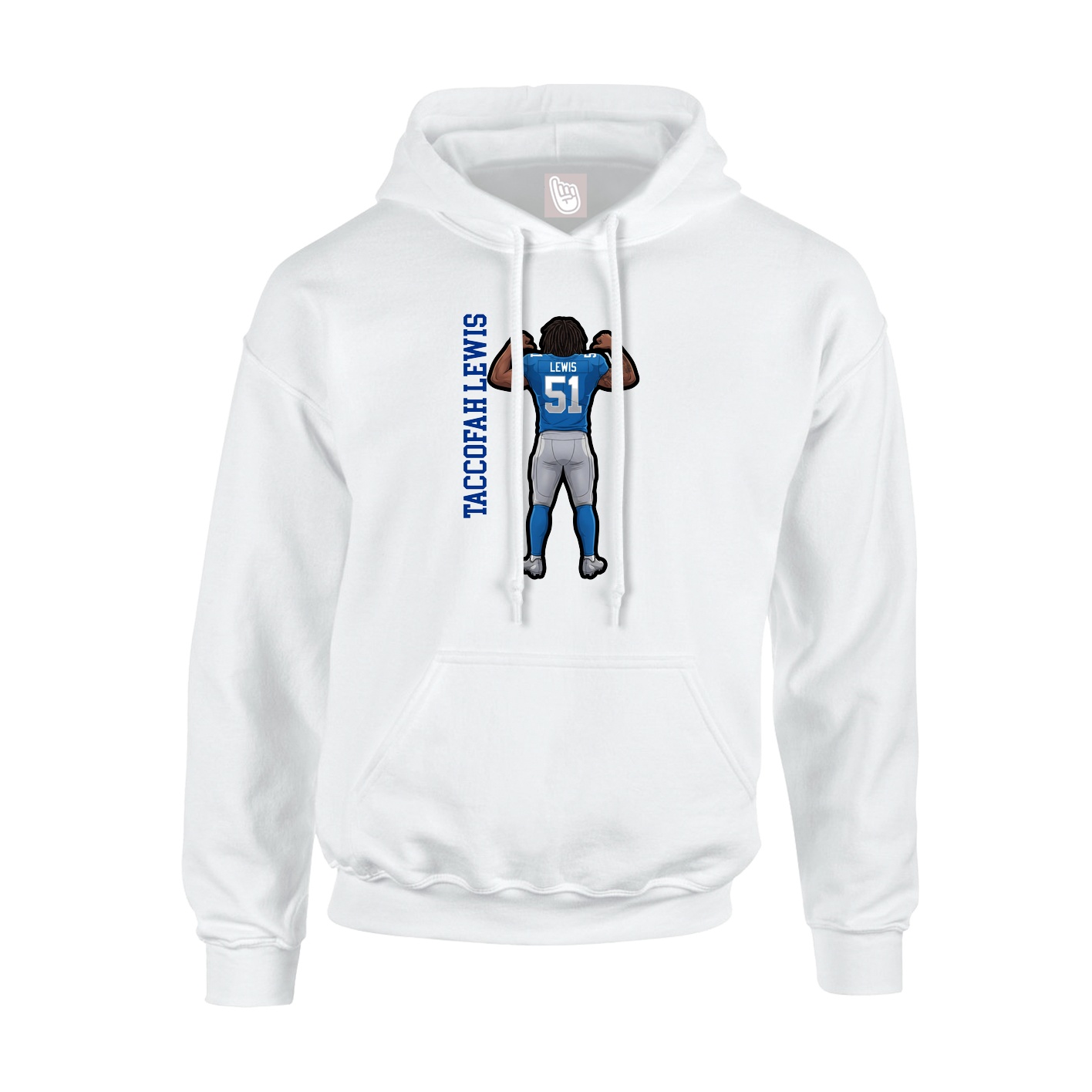 Hoodie — Name Vertical in White
