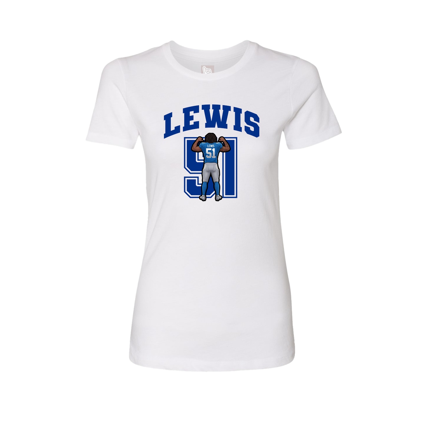 Fitted Women's Tee — Number in White