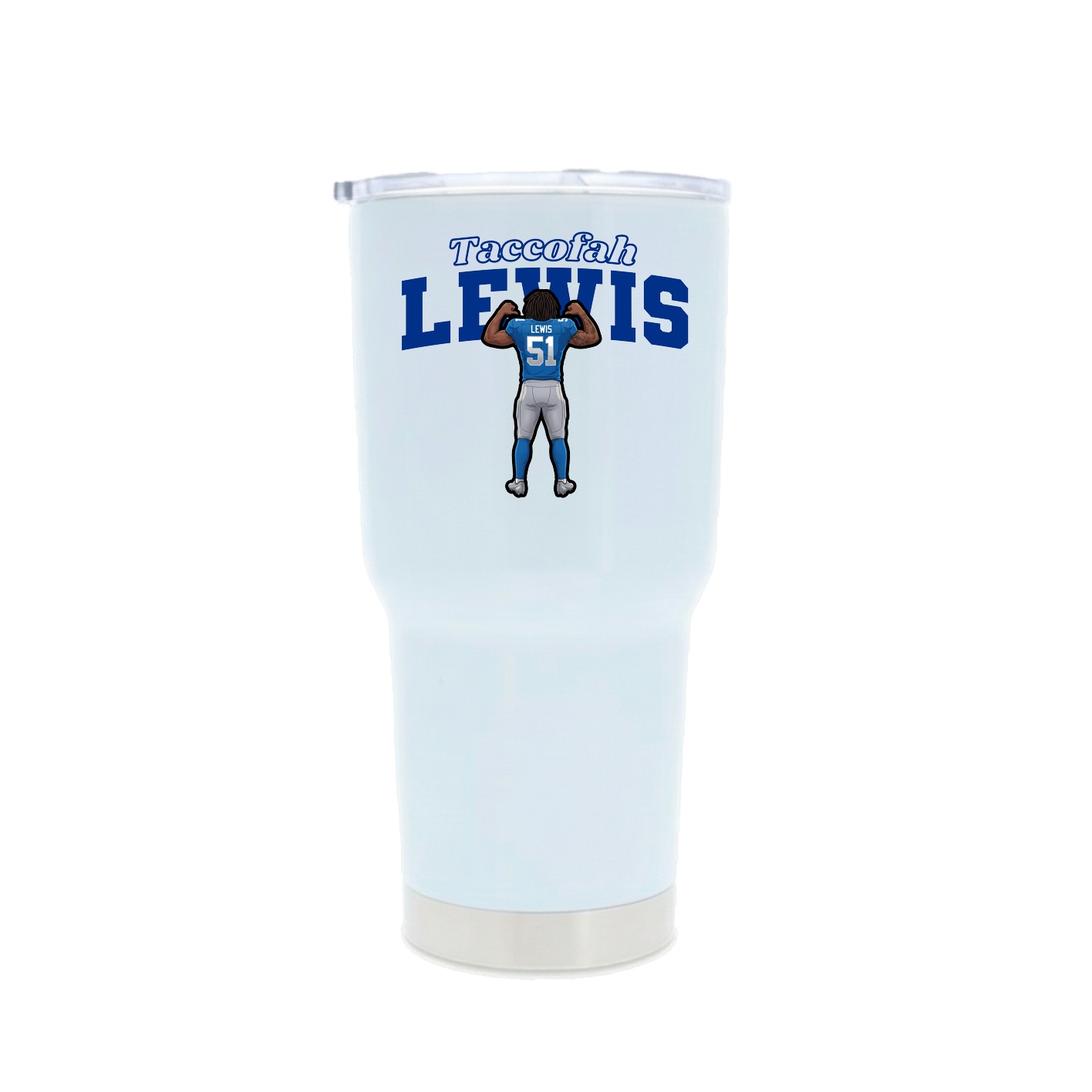 30oz Stainless Steel Tumbler — Name Arch in White