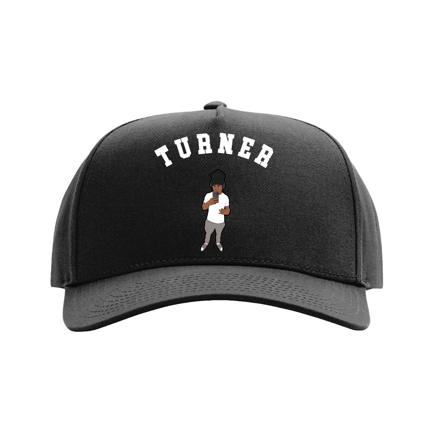 Full Fabric Five-Panel Champ Cap — Shirsey Arch in Black