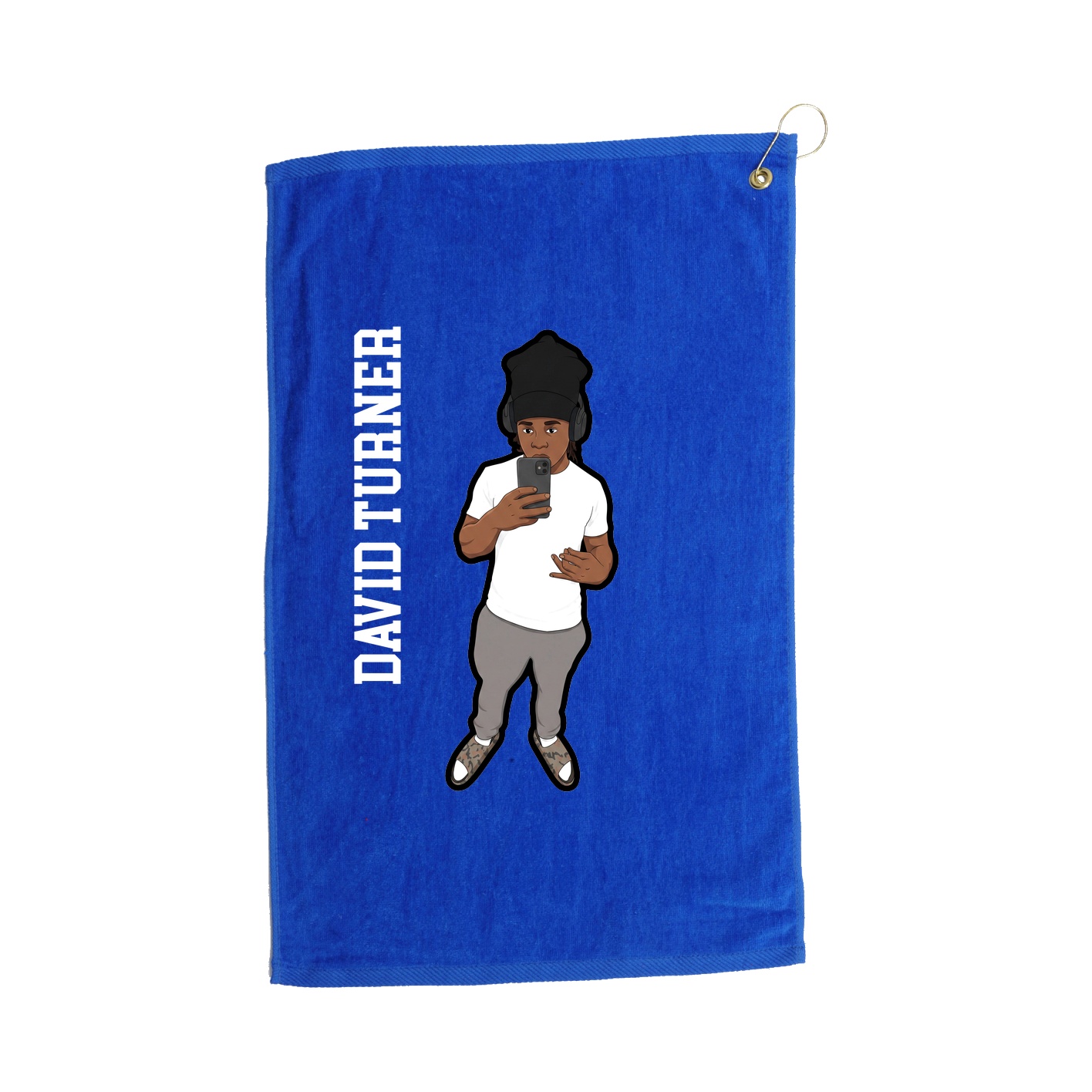 Golf Towel — Name Vertical in Royal