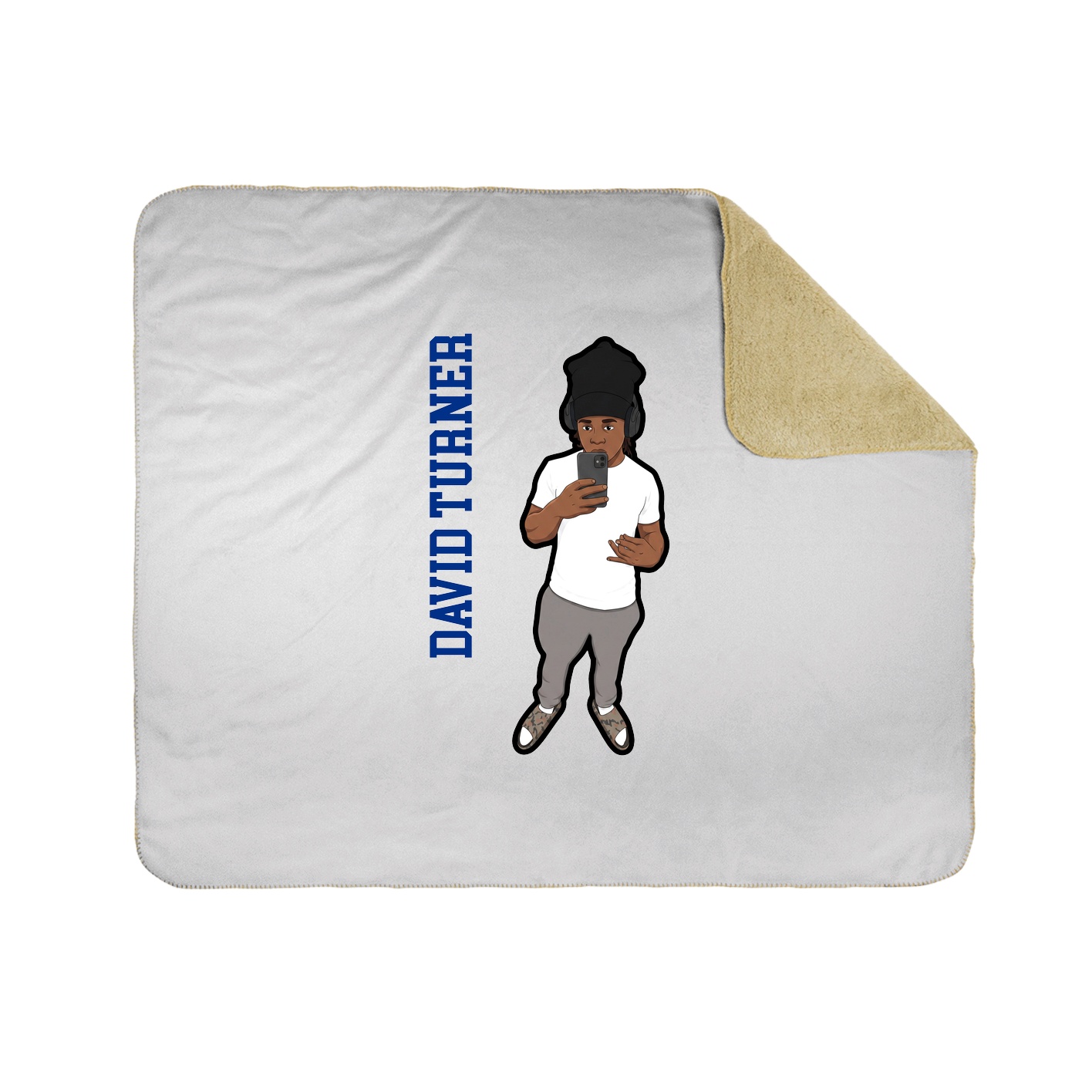 Throw Blanket — Name Vertical in White