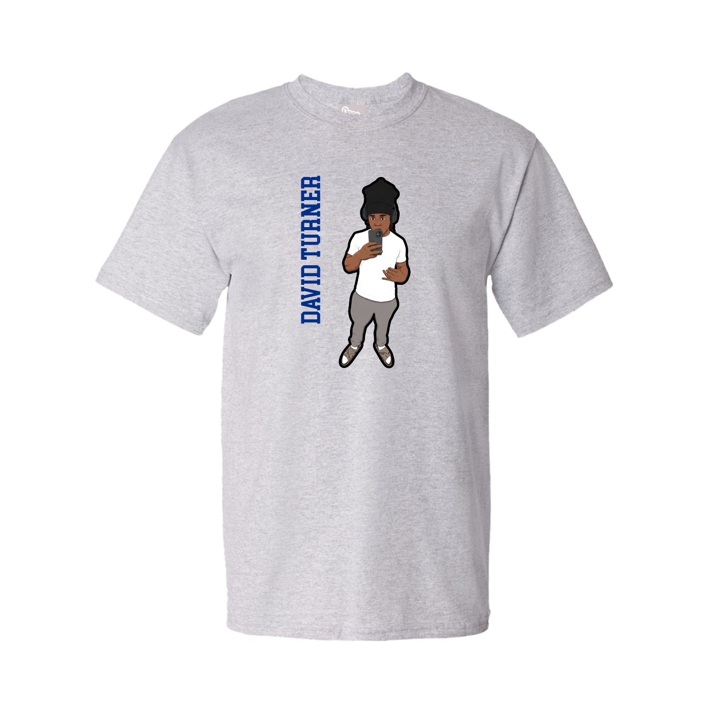 Tee — Name Vertical in Grey