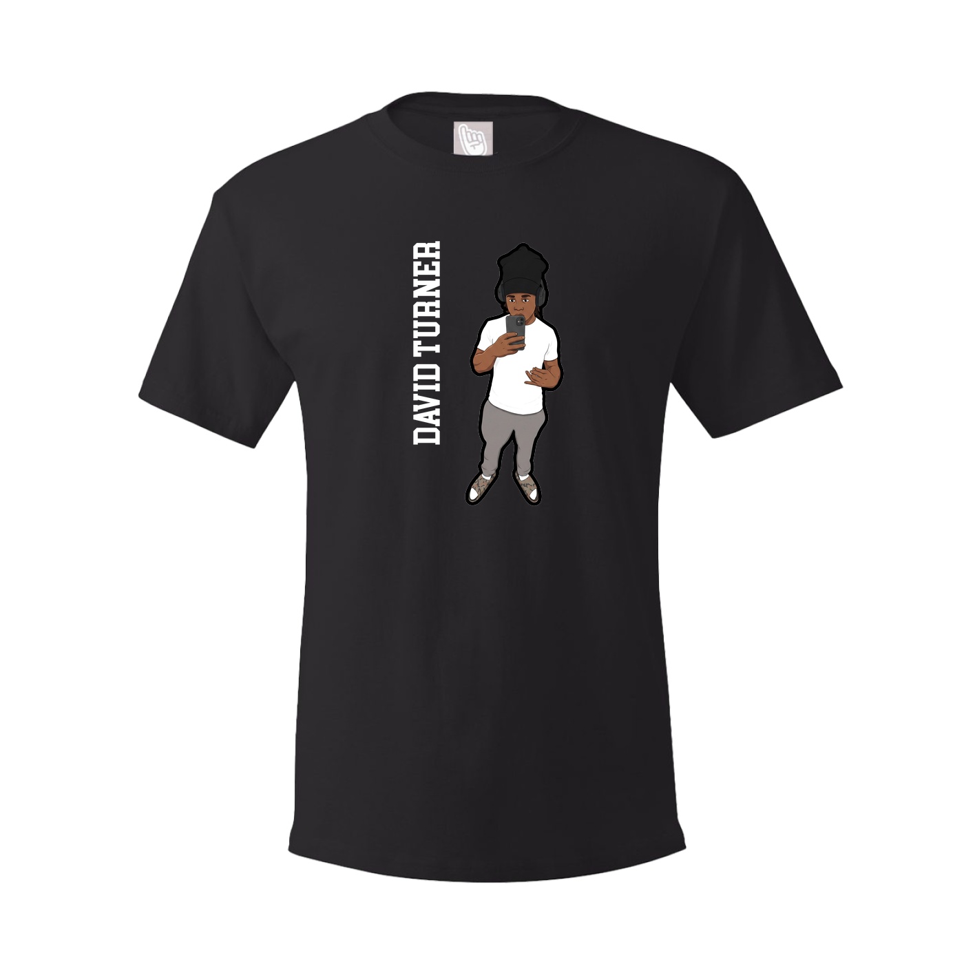 Youth Tee — Name Vertical in Black
