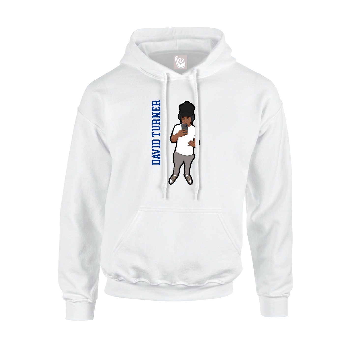 Youth Hoodie — Name Vertical in White