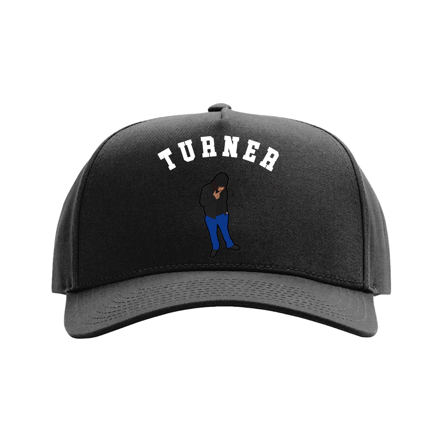 Full Fabric Five-Panel Champ Cap — Shirsey Arch in Black