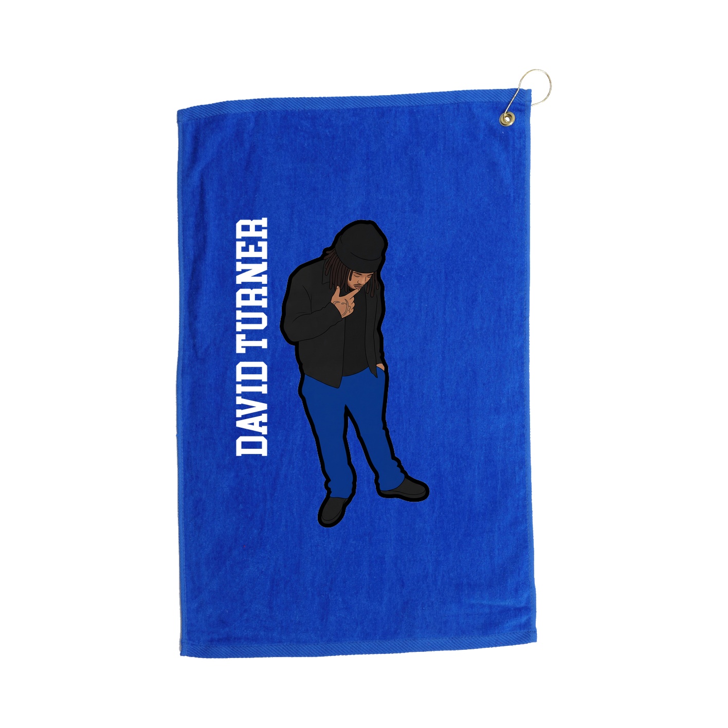 Golf Towel — Name Vertical in Royal