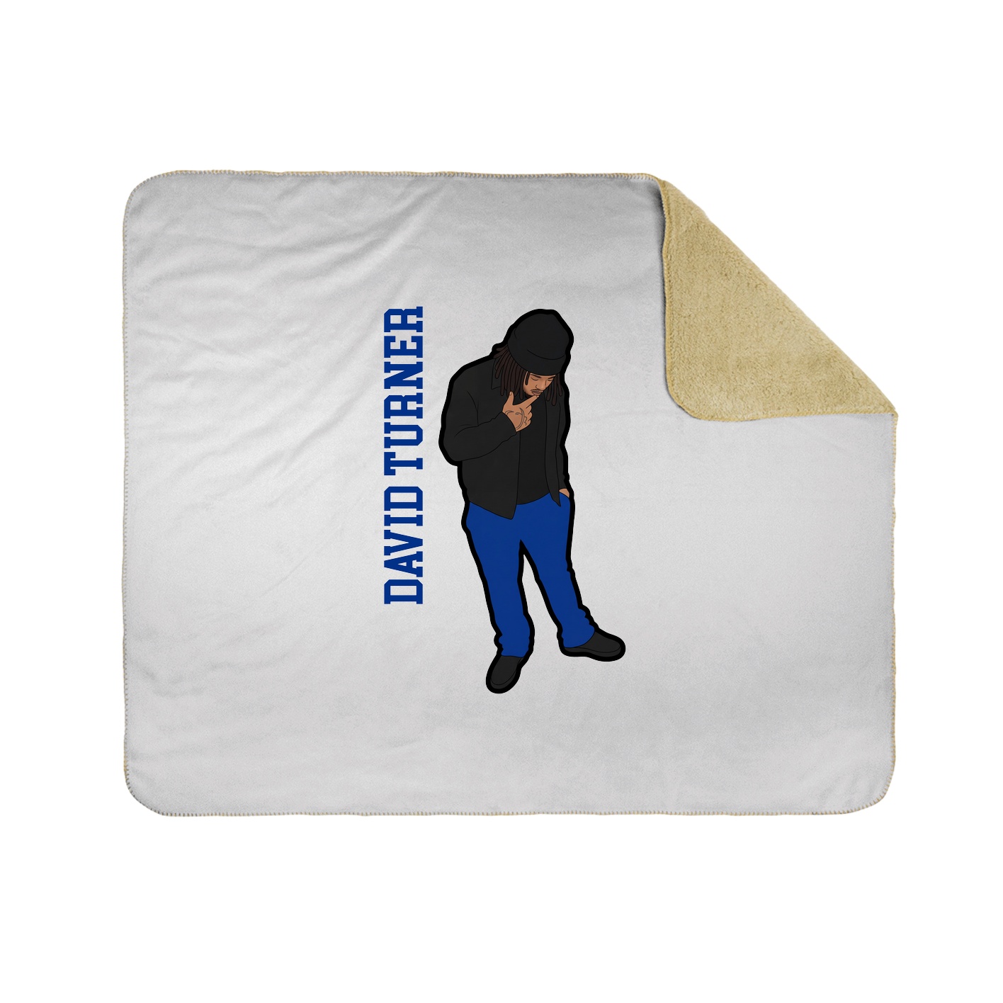 Throw Blanket — Name Vertical in White