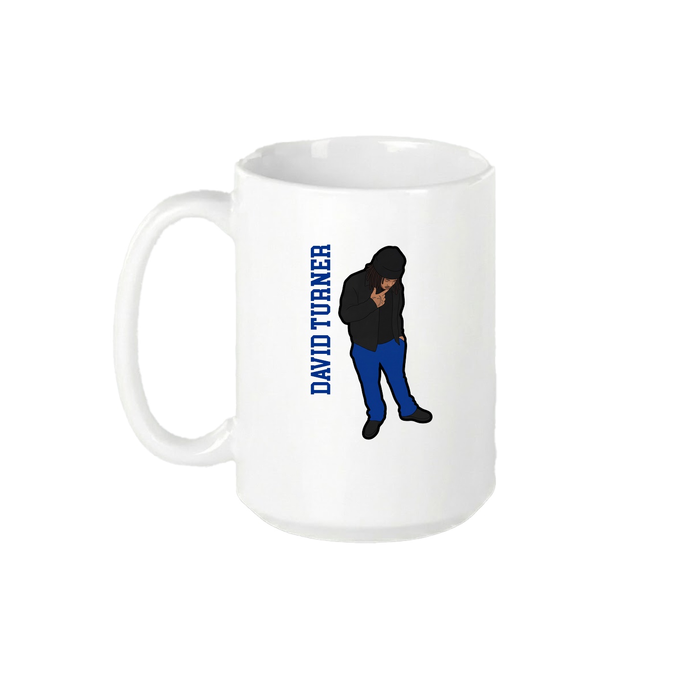 15oz Coffee Mug — Name Vertical in White