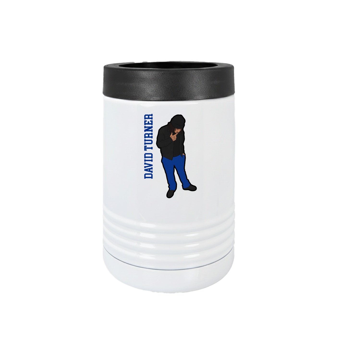 Beverage Holder — Name Vertical in White