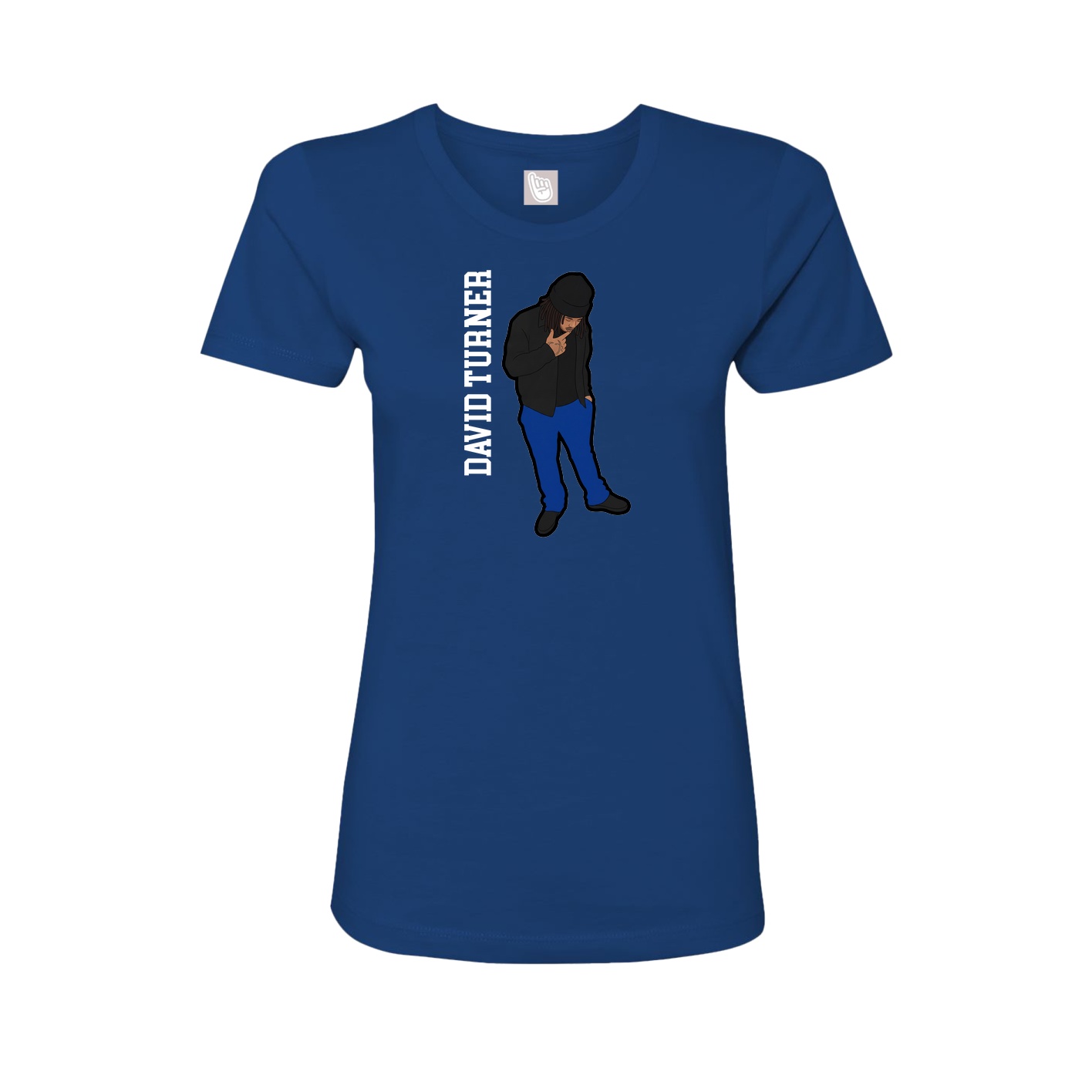 Womens Tee — Name Vertical in Royal