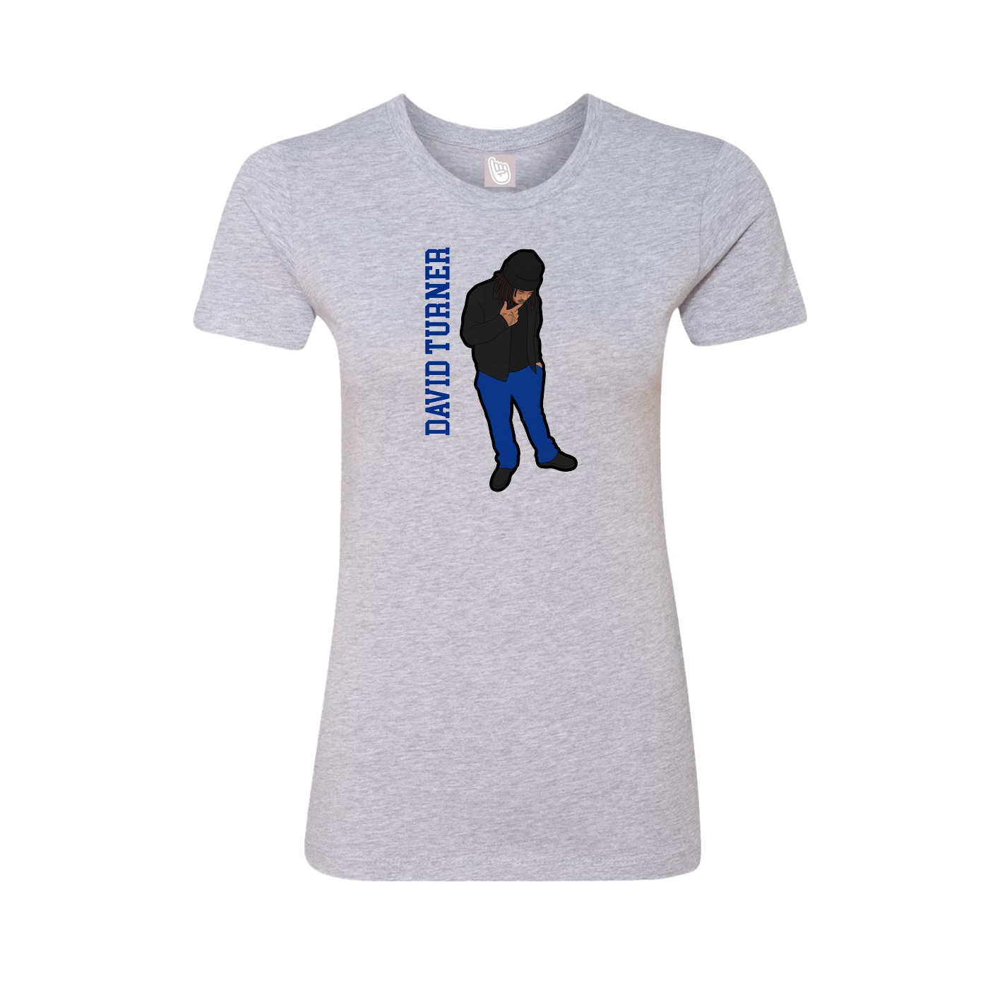Womens Tee — Name Vertical in Grey