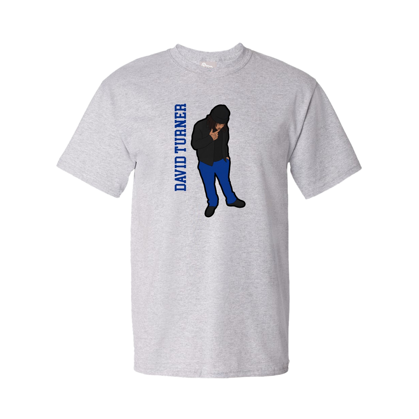 Youth Tee — Name Vertical in Grey