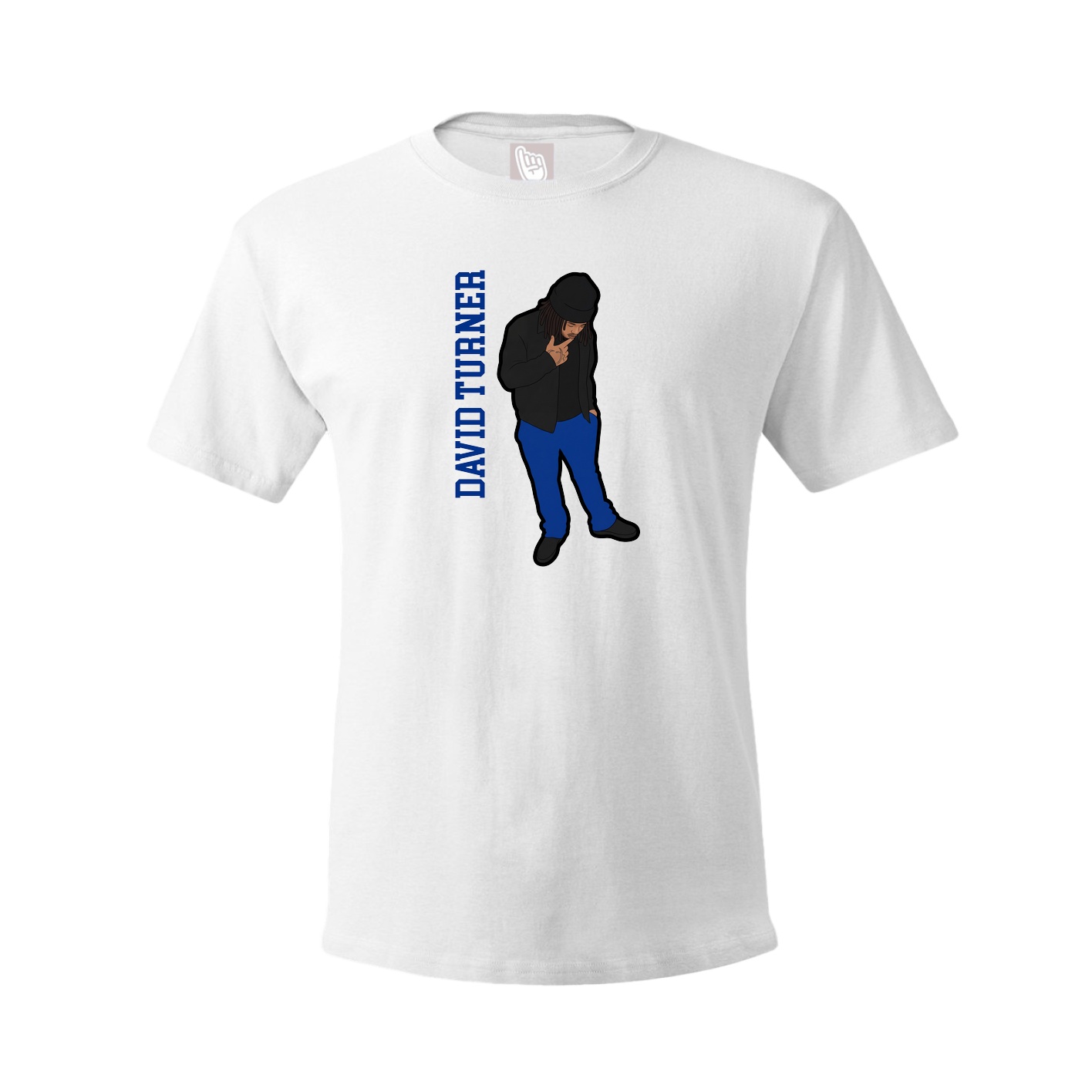 Youth Tee — Name Vertical in White