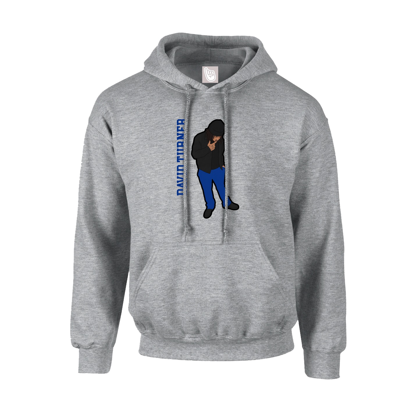 Hoodie — Name Vertical in Grey