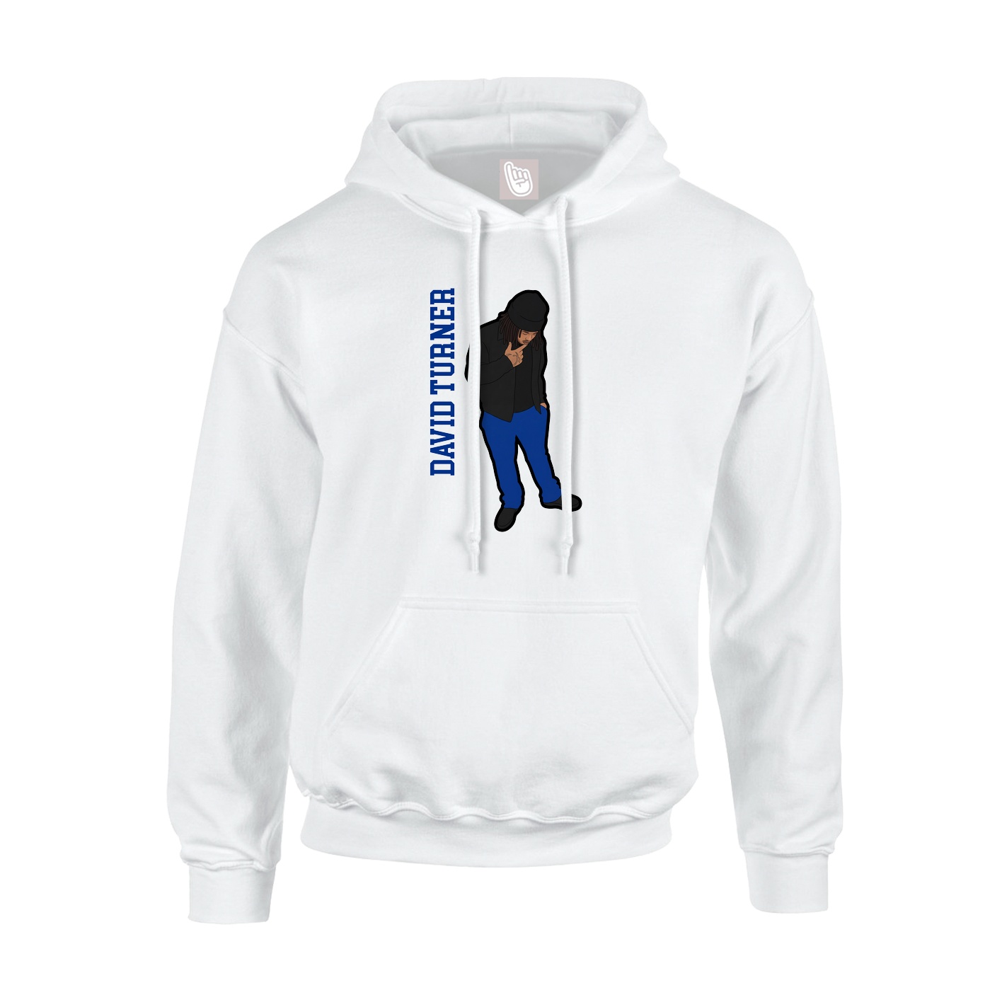 Youth Hoodie — Name Vertical in White