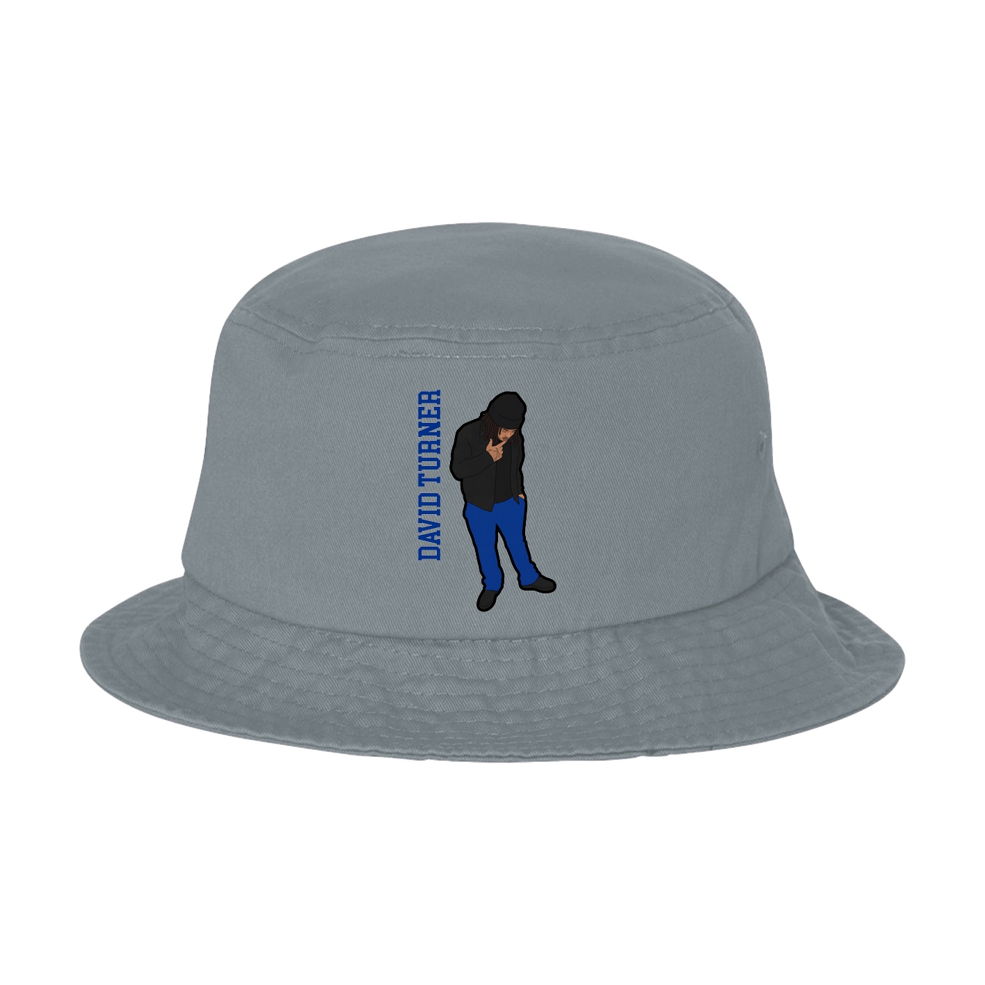 Bucket Cap — Name Vertical in Grey