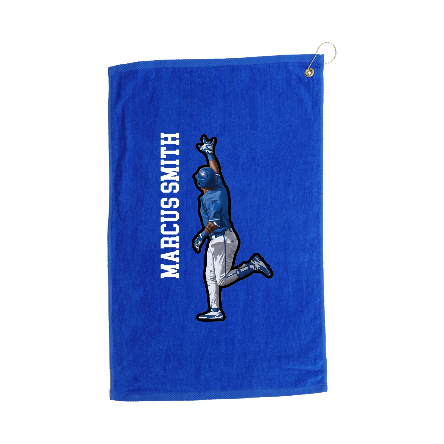 Golf Towel — Name Vertical in Royal