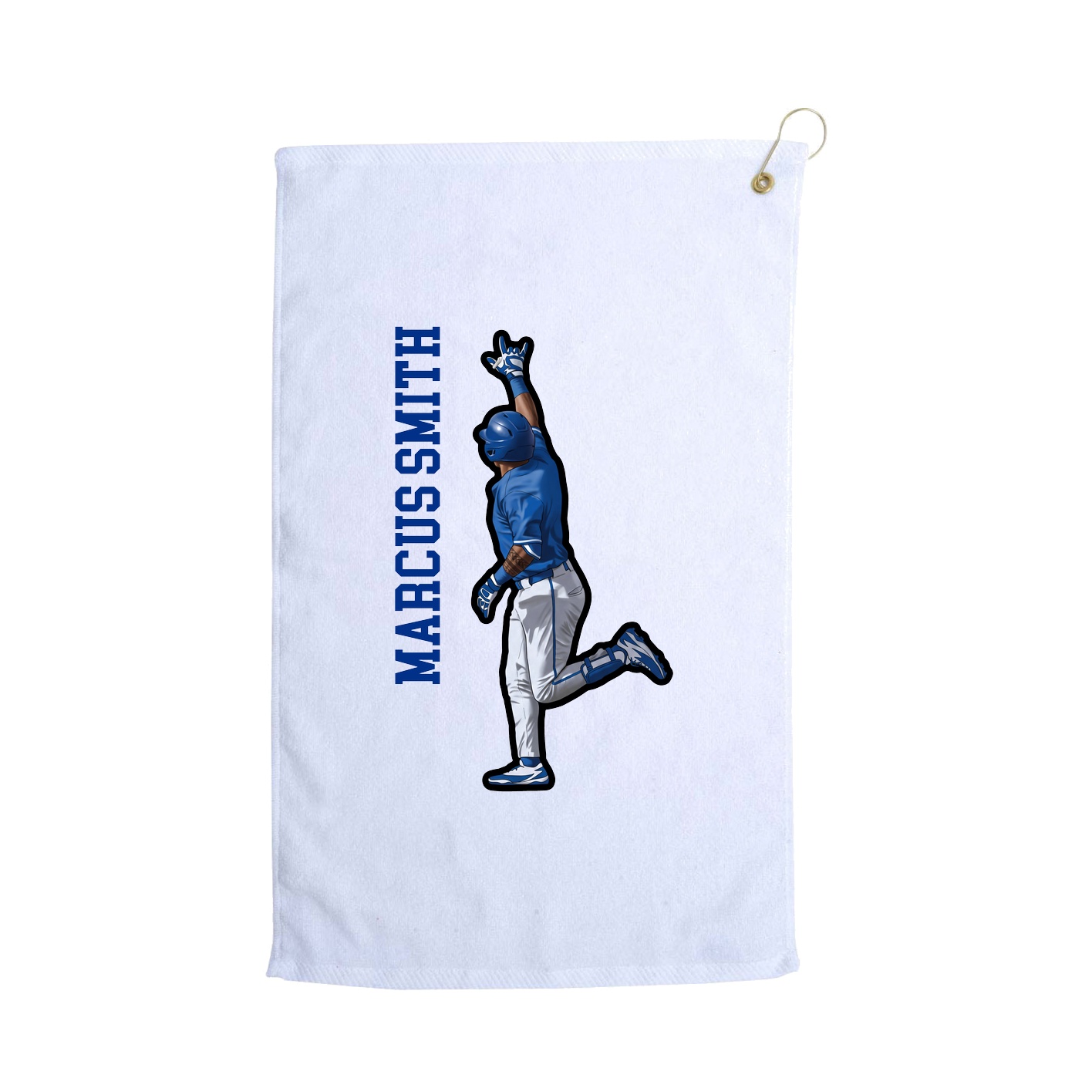Golf Towel — Name Vertical in White