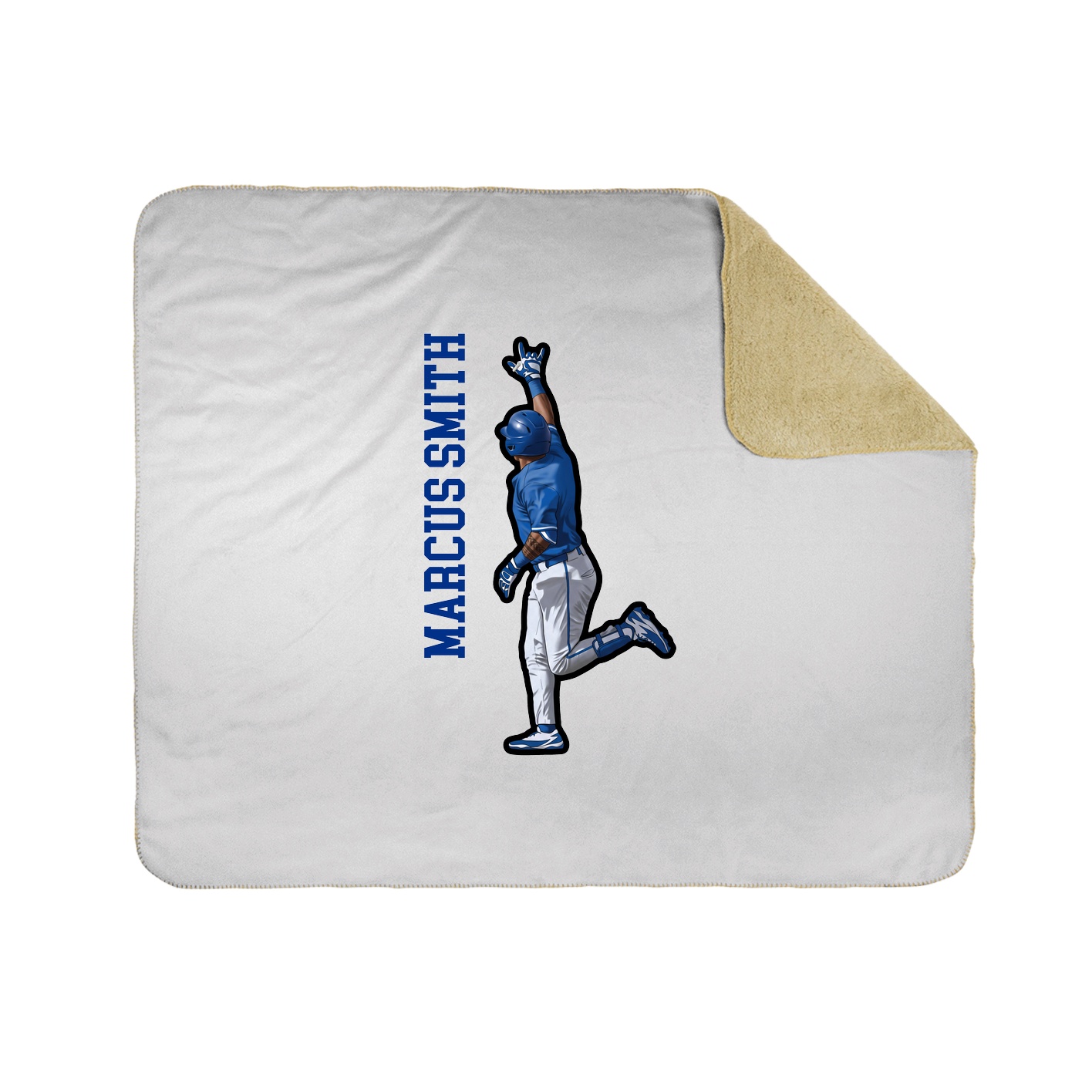 Throw Blanket — Name Vertical in White
