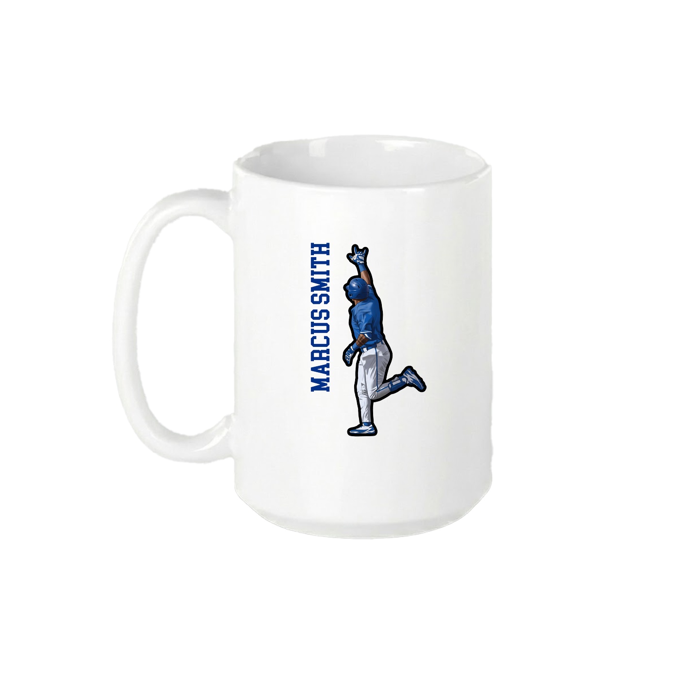 15oz Coffee Mug — Name Vertical in White