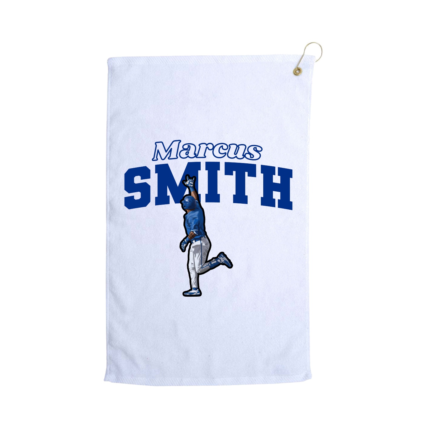 Golf Towel — Name Arch in White