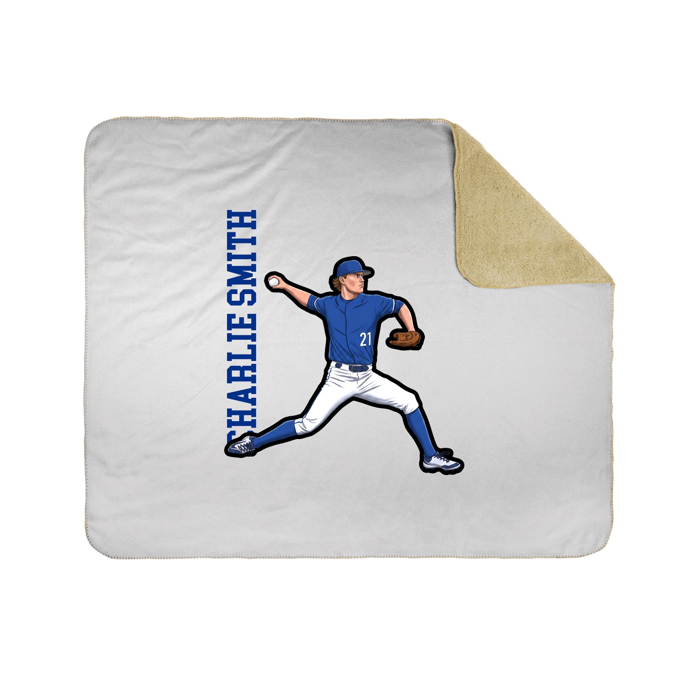 Throw Blanket — Name Vertical in White