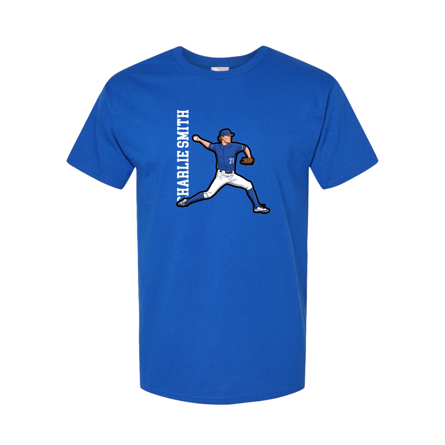 Tee — Name Vertical in Royal