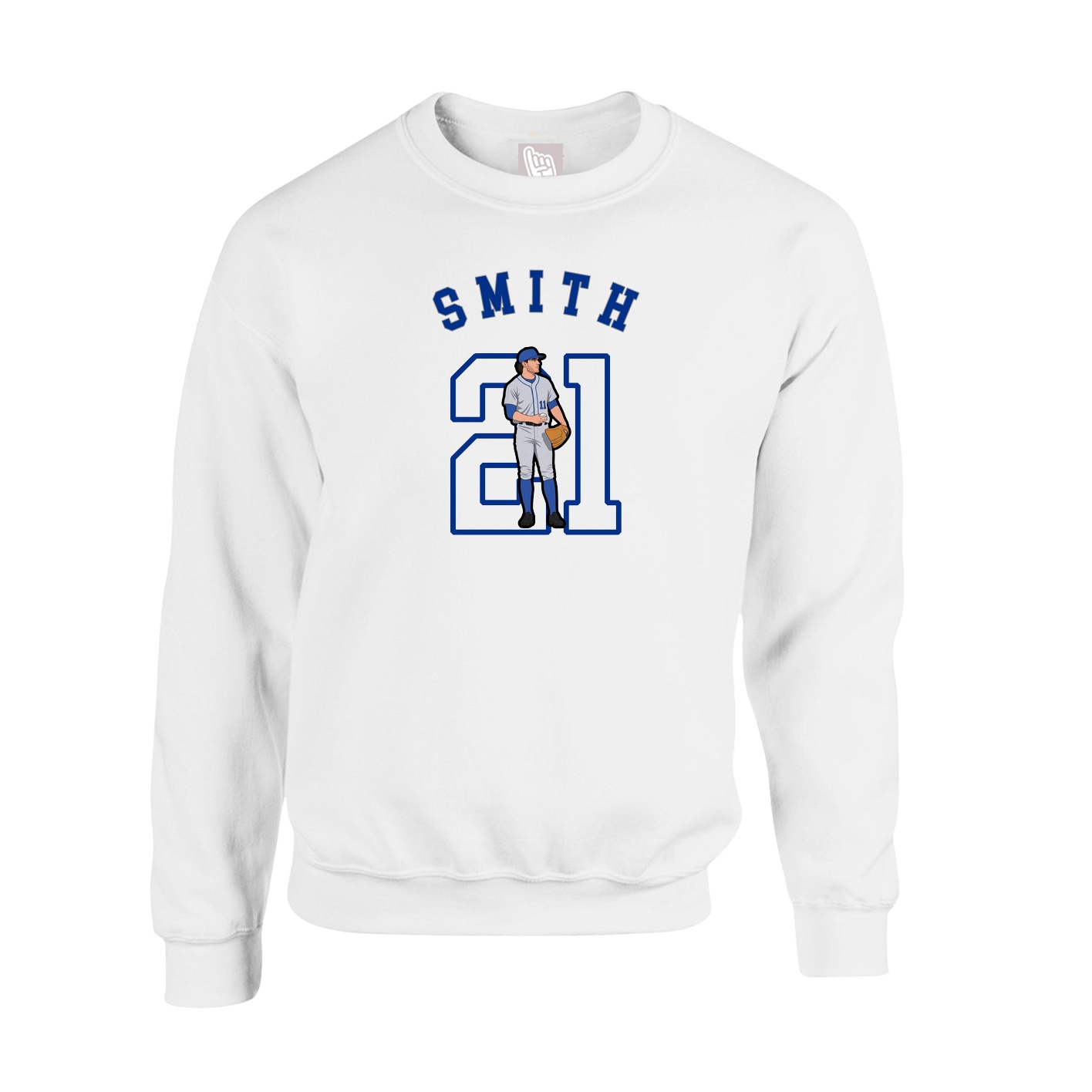 Fleece Crew — Shirsey Arch in White