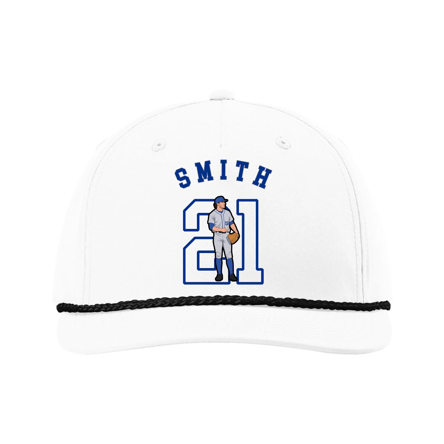 Five-Panel Classic Rope Cap — Shirsey Arch in White