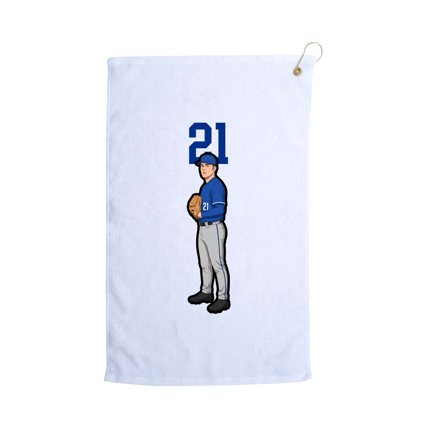 Golf Towel — Number Top in White