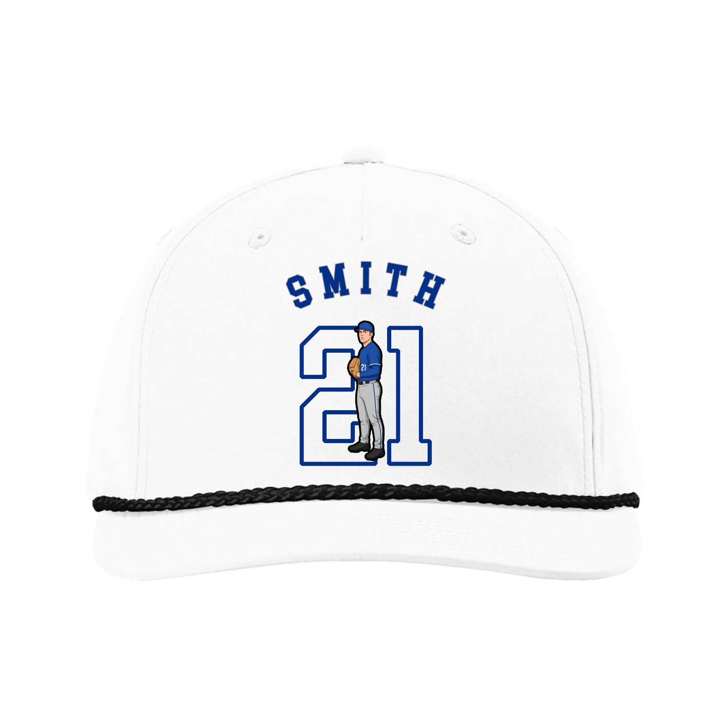 Five-Panel Classic Rope Cap — Shirsey Arch in White