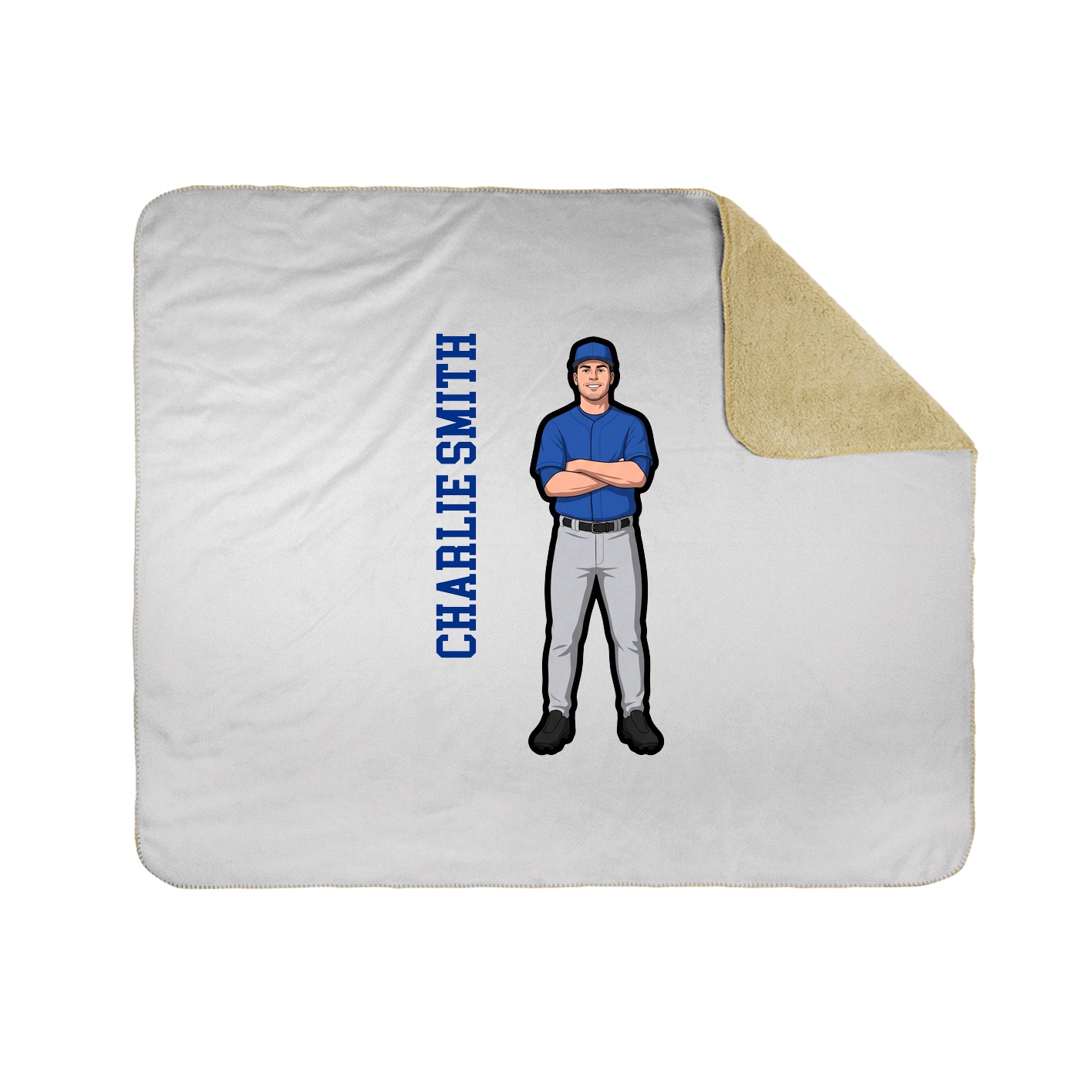 Throw Blanket — Name Vertical in White