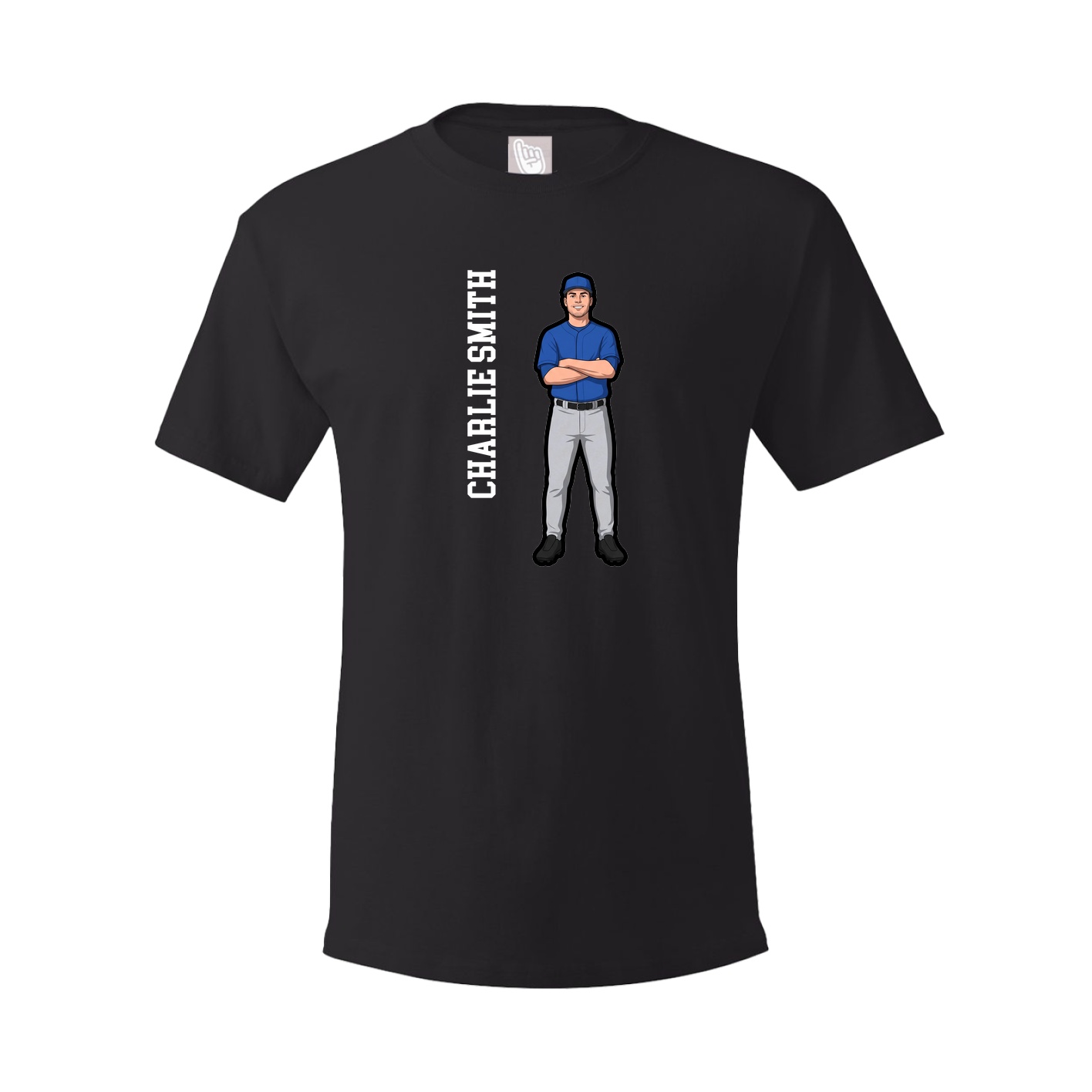 Tee — Name Vertical in Black