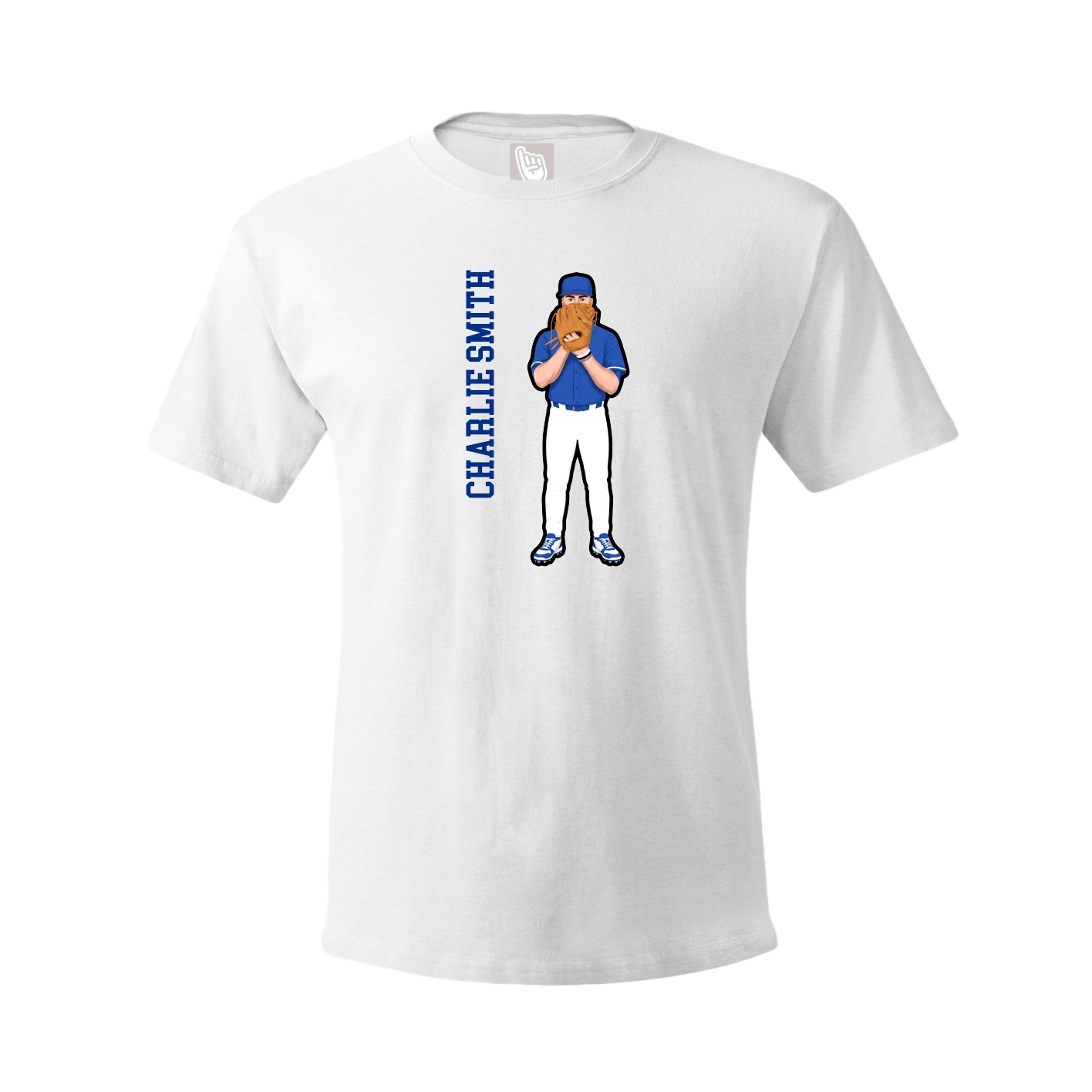 Tee — Name Vertical in White