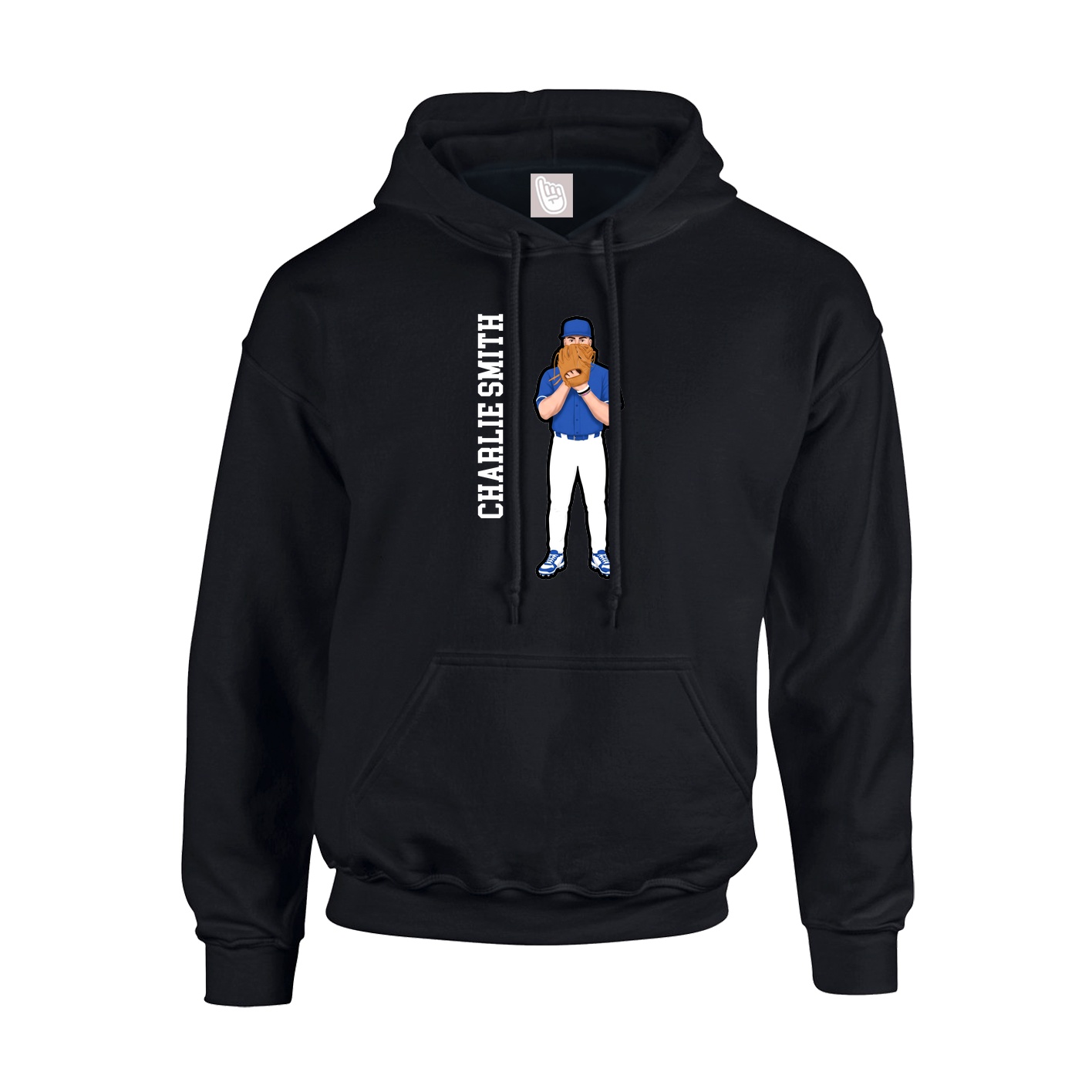 Hoodie — Name Vertical in Black