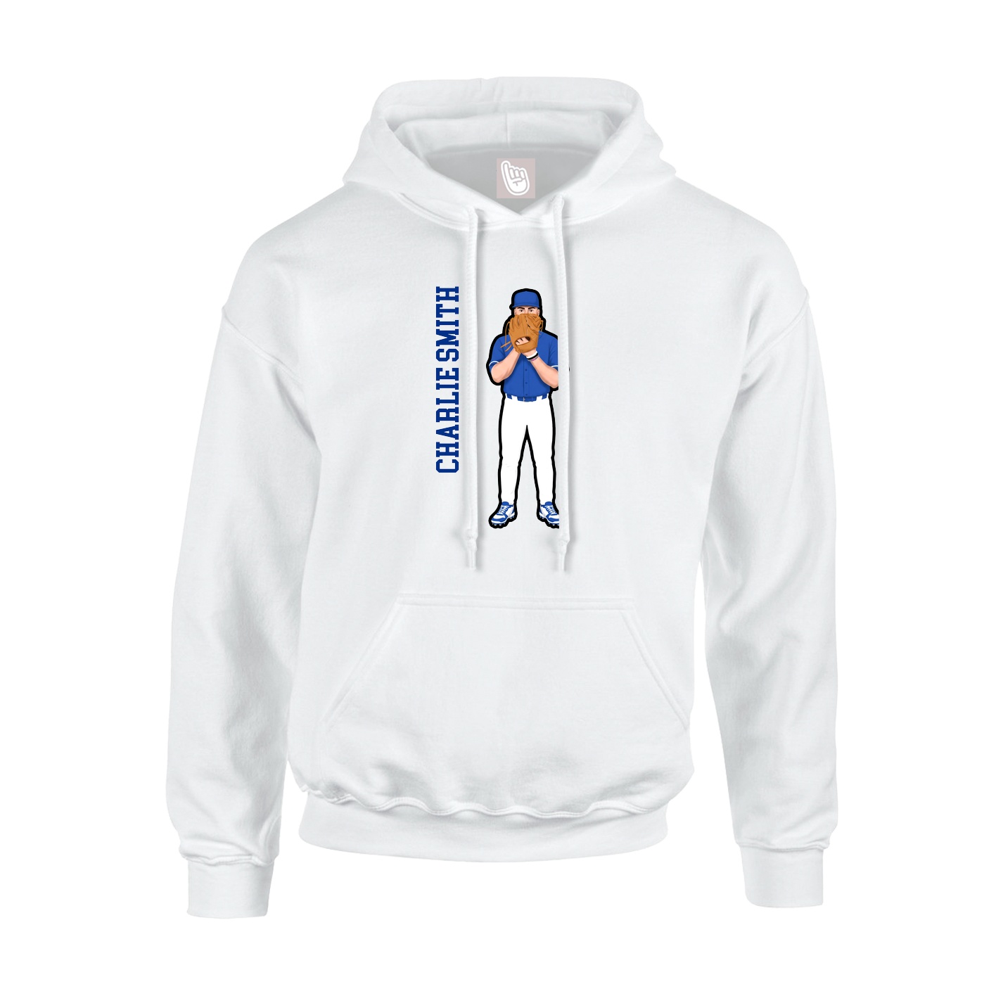 Hoodie — Name Vertical in White