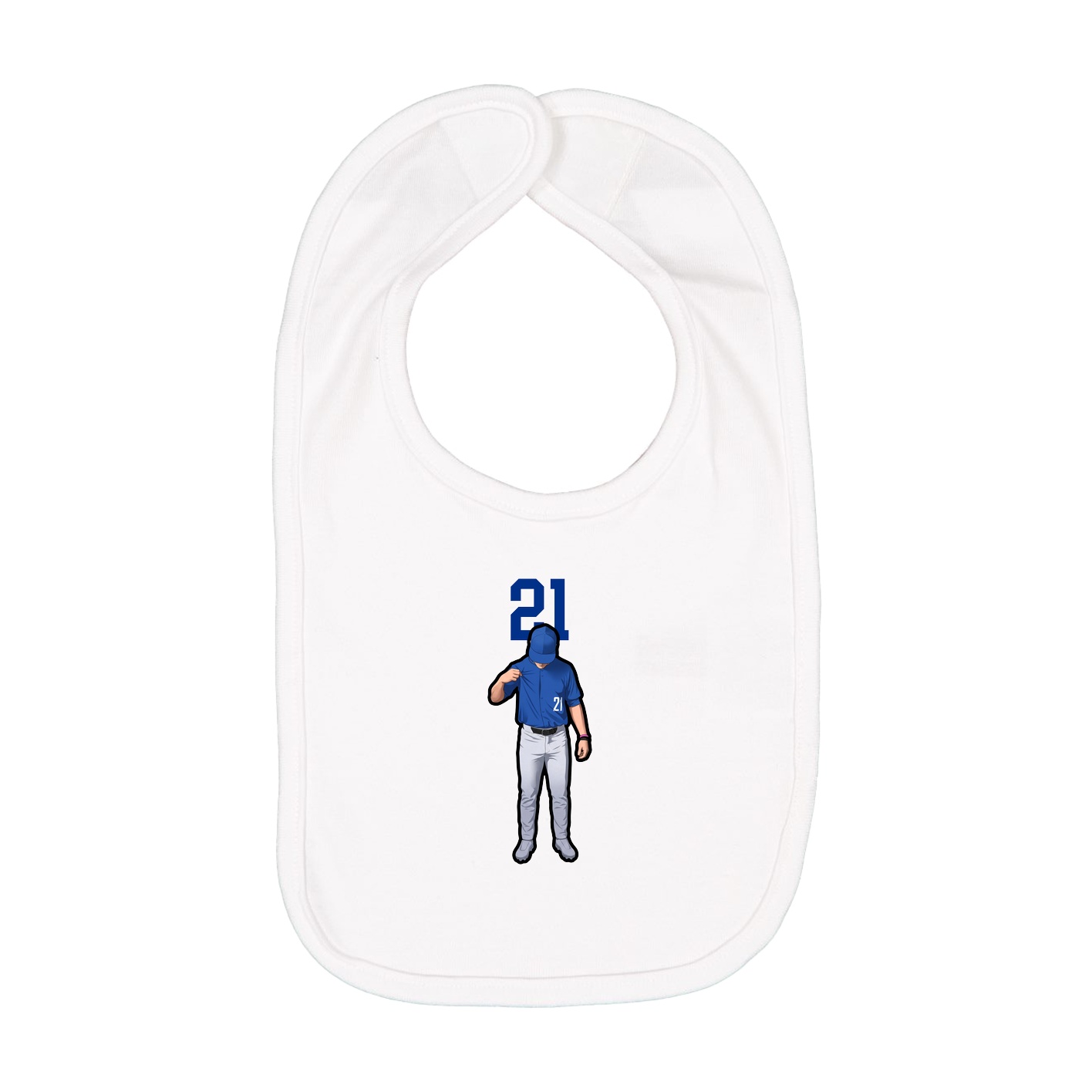 Infant Bib — Number Top in White