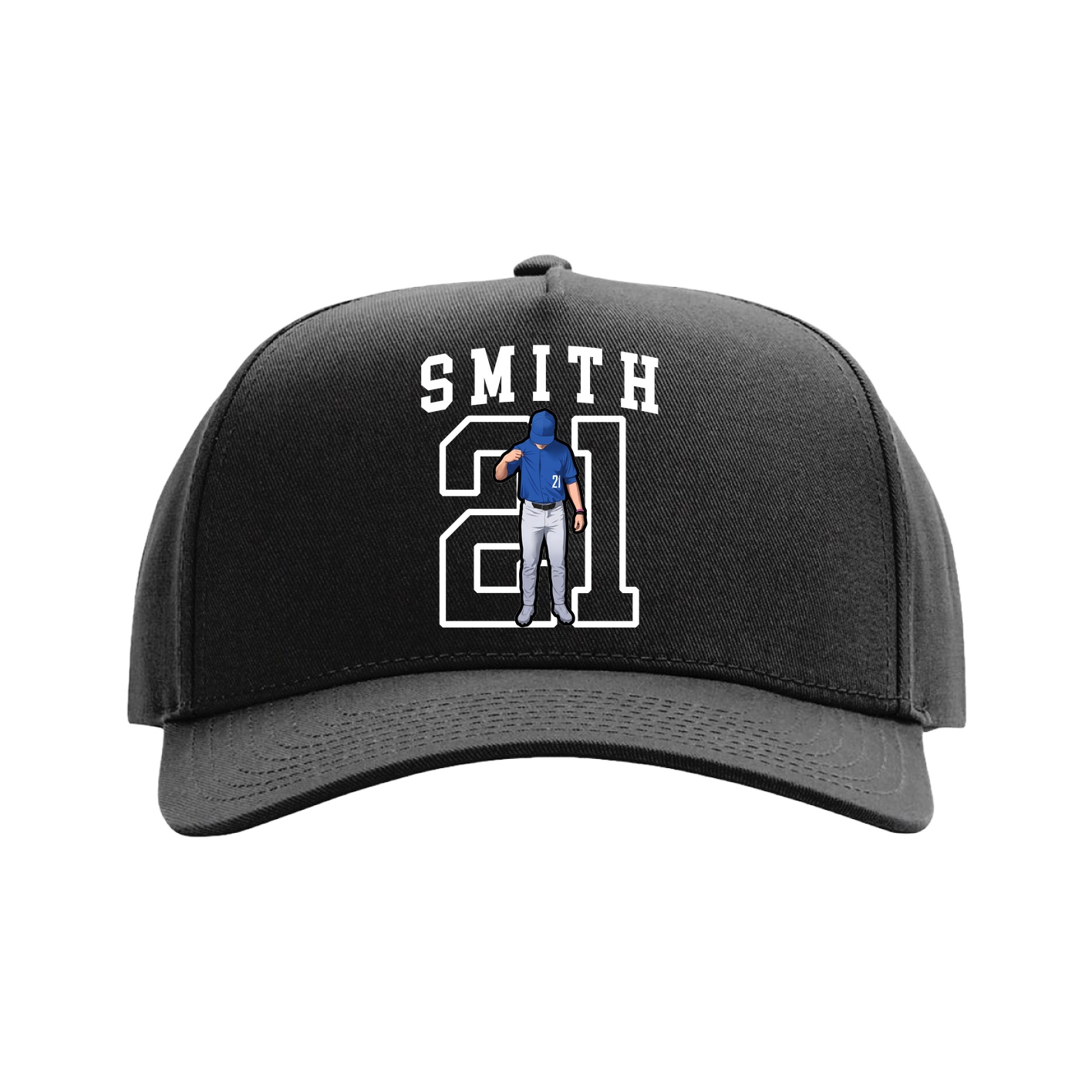 Full Fabric Five-Panel Champ Cap — Shirsey in Black