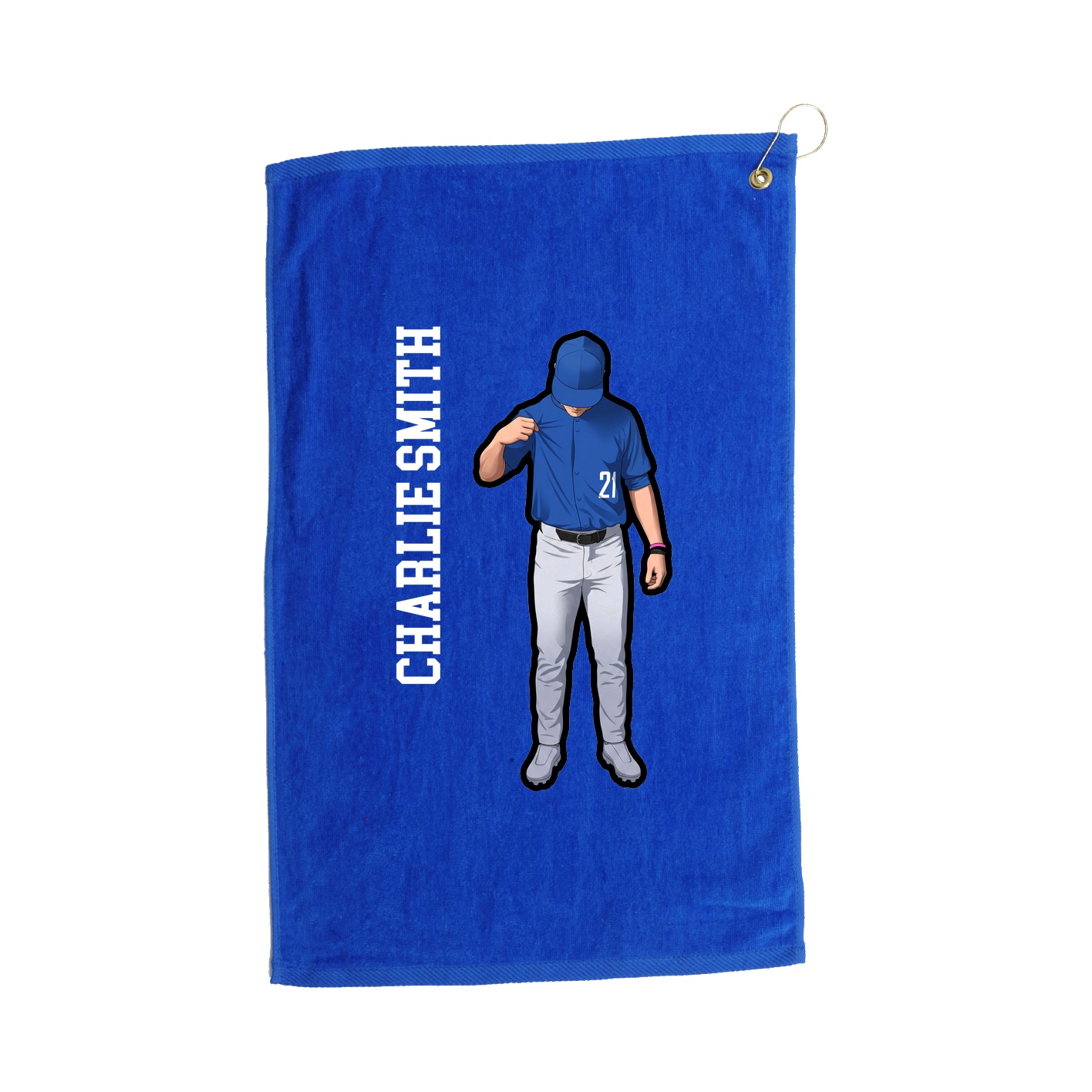 Golf Towel — Name Vertical in Royal