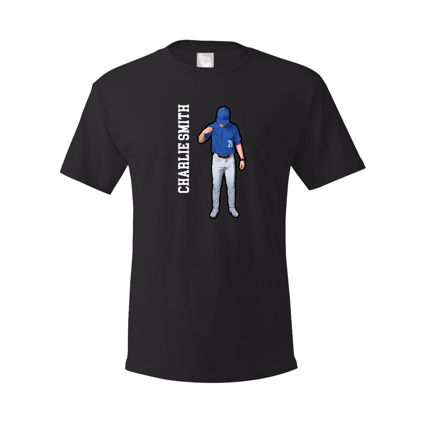 Tee — Name Vertical in Black