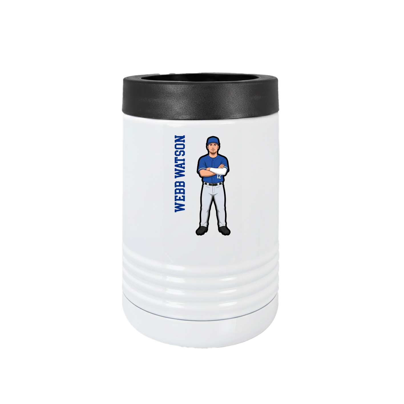Beverage Holder — Name Vertical in White