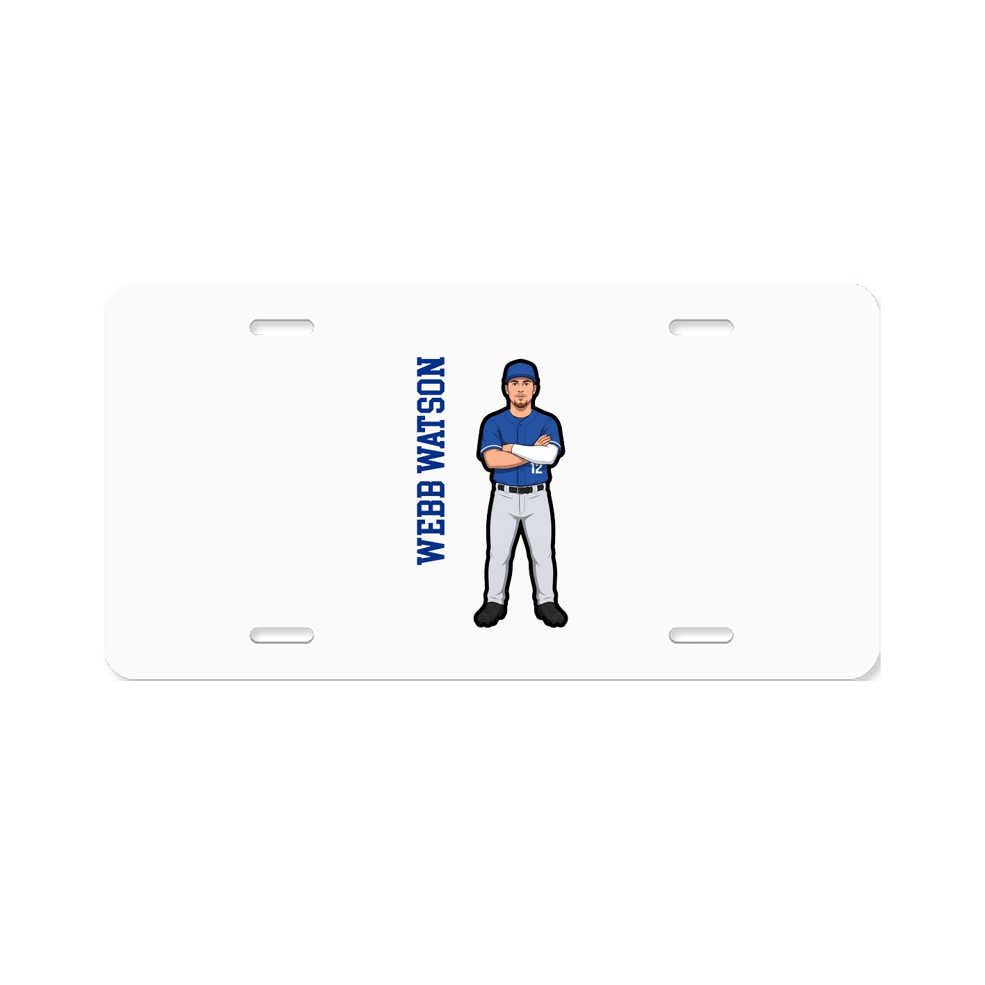 License Plate — Name Vertical in Classic
